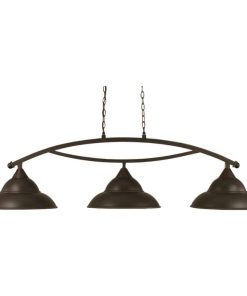 Toltec Lighting 873-DG-429-DG Bow - Three Light Billiard