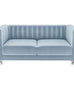 62.6" Empire Loveseat- Square Tuxedo Arm Velvet Upholstery