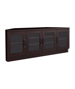 60" Corner TV Stand Console for Flat Screen/Audio Video Installations in Wenge