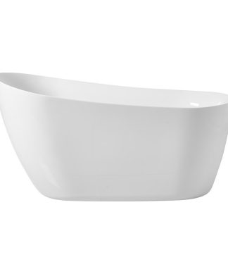 54" Soaking Single Slipper Bathtub In Glossy White