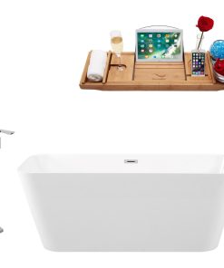 Tub, Faucet and Tray Set Streamline 59" Freestanding KH82-120