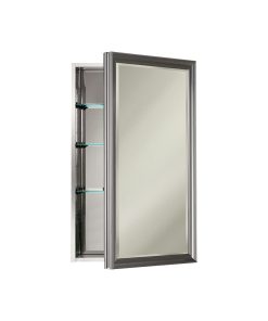 Studio V 15" x 25" Satin Nickel Medicine Cabinet, Recess Mount