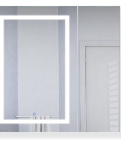 36"x36" LED Medicine Cabinet, Dimmer/Defog, Makeup Mirror, and USB, Left Light