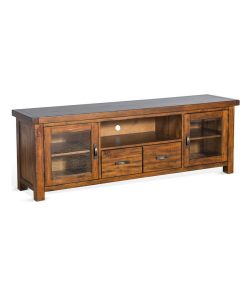 Sunny Designs Tuscany 74" Wood TV Console for TVs up to 85" in Medium Brown