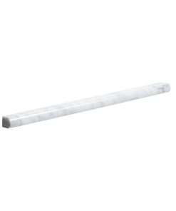White Carrara C Polished Pencil Liner Classic 0.5"x12" Molding, Set of 10