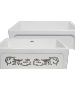 Whitehaus Kitchen Sink With White And Platinum Finish WHSIV3333OR-PLATINUM