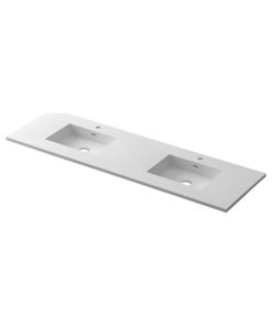 VIVA Stone 72" Double Sink Matte White Solid Surface Countertop