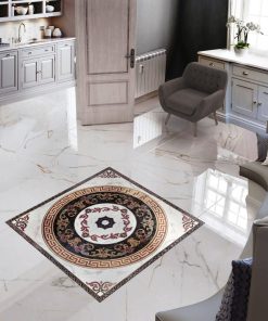 48"x48" Center Piece Porcelain Medallion Greek Key Motif