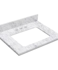 23.75-in. W 18.25-in. D Stone Top In Bianca Carara Color For 3H4-in. Faucet