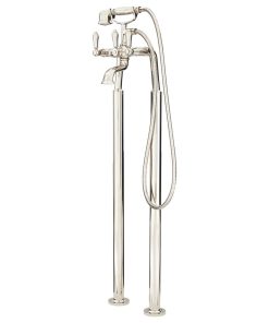 Traditional Freestanding Roman Tub Trim Kit WithHandshower, Polished Nickel