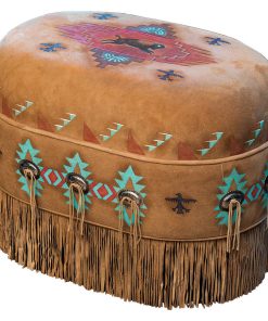 Suede Deer Hide Oval Ottoman