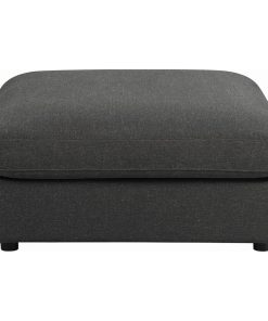 Upholstered Rectangular Ottoman, Charcoal