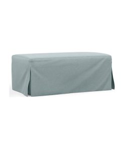 Sunset Trading Newport 44" Fabric Slipcovered Ottoman in Ocean Blue