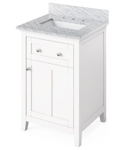24" Chatham Vanity With White Carrara Marble Top White