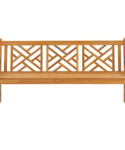 Teak Wood Chippendale Triple Outdoor Patio and Garden Bench