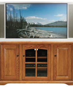 55" Oak Ridge Tall Entertainment Console, Medium Light Oak
