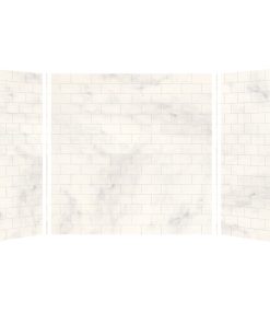 Transolid SWK603660-47 Saramar 60"x36"x60" Tub Wall Kit, White Venito
