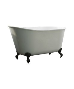 54" Cast Iron Swedish Tub Without Faucet Holes "Gentry", Oil Rubbed Bronze Feet
