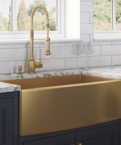 30-inch Farmhouse Sink - Brass Tone Matte Gold Stainless Steel - RVH9660GG