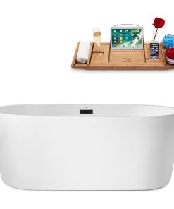 62" Streamline N2180BL Freestanding Tub and Tray With Internal Drain
