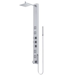 VIGO Bowery Square Spray Head Shower System With Tub Filler, Stainless