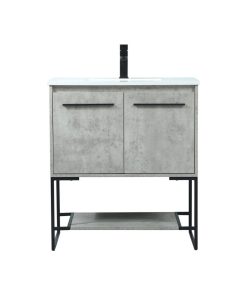 Sue 30" Single Bathroom Vanity, Concrete Gray