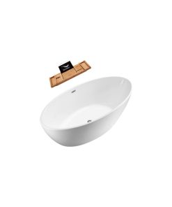 63" Streamline N-420-63FSWH-FM Soaking Freestanding Tub With Internal Drain