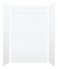 Transolid SaraMar 60"x36"x96" 6-Piece Shower Wall Kit With Extension, White