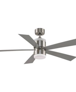Torch 52" Ceiling Fan With LED Light and Remote Control, Brushed Nickel