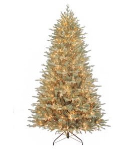 7.5' Pre-Lit Warm White Cluster Led Blue Spruce Tree