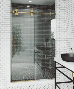VIGO 52" x74" Frameless Sliding Shower Door in Matte Gold