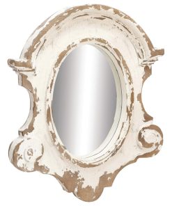 White Fiberglass Vintage Wall Mirror 35" x 5" x 43"
