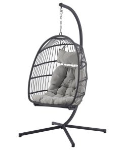 Swing Egg Chair With Stand, Gray/Gray