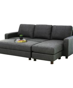 2-Piece Stanford Reversible Sectional and Ottoman Set, Charcoal