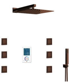 Trialo Oil Rubbed Bronze Water Powered LED Shower/Body Jets and Digital Mixer