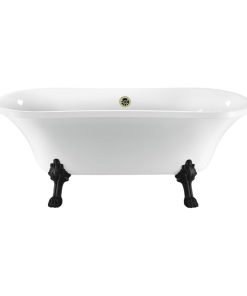 68" Streamline N861BL-BNK Clawfoot Tub and Tray With External Drain