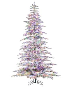 7.5' Flocked Pre-Lit Mounta" Pine