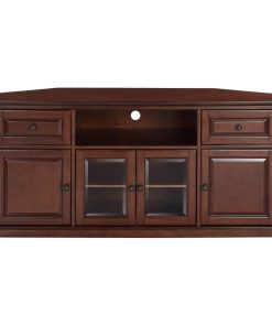 60" Corner TV Stand, Vintage Mahogany