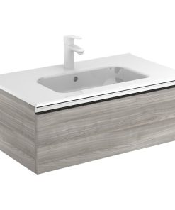 Vida Collection, 1 Drawer Vanity With Ceramic Top, Sandy Grey, 32"