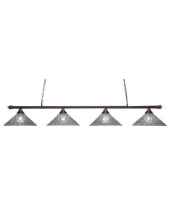 Toltec Lighting 374-BRZ-411 Oxford - Four Light Bronze Billiard
