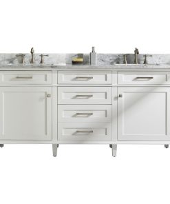 72" Double Single Sink Vanity Cabinet, White