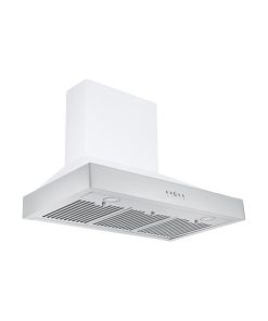 36 in. 600 CFM Wall Mount Pyramid Range Hood in White