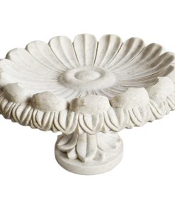 White Marble Lotus Bird Bath