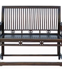 Vintage Chinese Brown Wood Bar Panel Double Seat Bench Hcs7301