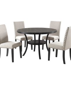 5-Piece Darlington Antique Black Round Dinette Set