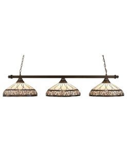 Toltec Lighting Square 3-Light Billiard Light, 16" Royal Merlot, Black Copper