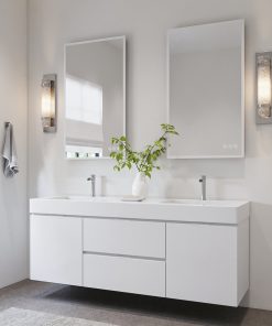 The Boutique Bathroom Vanity, High Gloss White, 60", Double Sink
