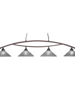 Toltec Lighting 874-BRZ-411 Bow - Four Light Billiard