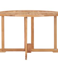 Teak Wood Butterfly Round Outdoor Patio Folding Table, 47"