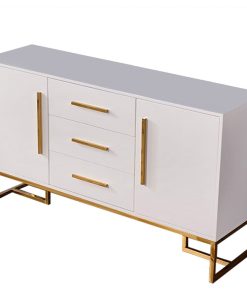 59" White Buffet Table 2 Doors & 3 Drawers Kitchen Storage Sideboard Cabinet